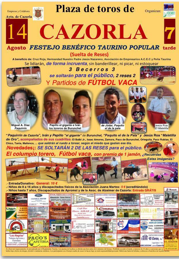 Lee más sobre el artículo Festejo Taurino Benéfico Popular en Cazorla